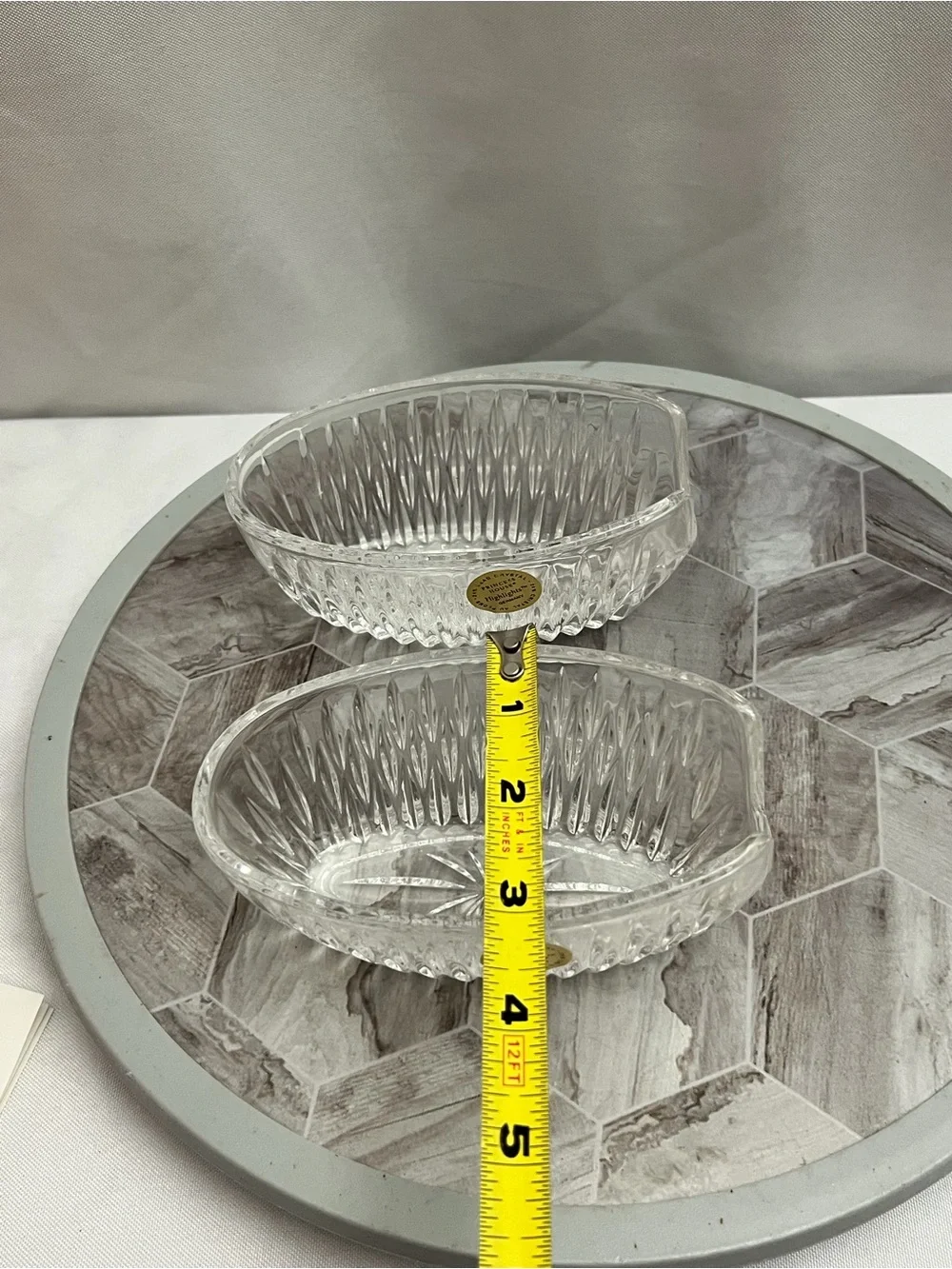 Princess House Highlights Lead Crystal Spoon Fork Holders Set of 2 Germany